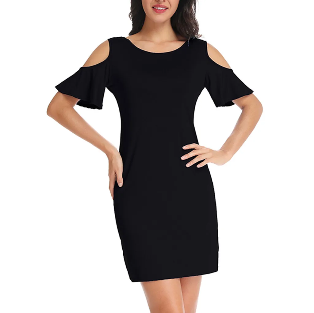 

Sexy lace summer fashion dress Women fashion oversized strapless beach mini Pure color hot sale dress#D10