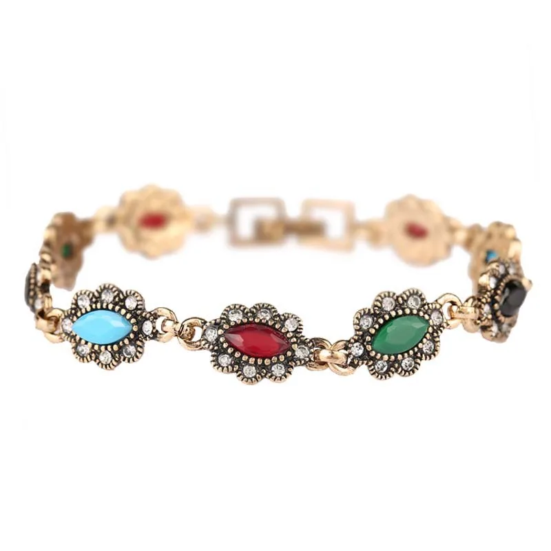 

Free Shipping Hot 2017 Chunky Gold Bangle For Women Turkish Jewelry Inlay Resin Bracelets & Bangles
