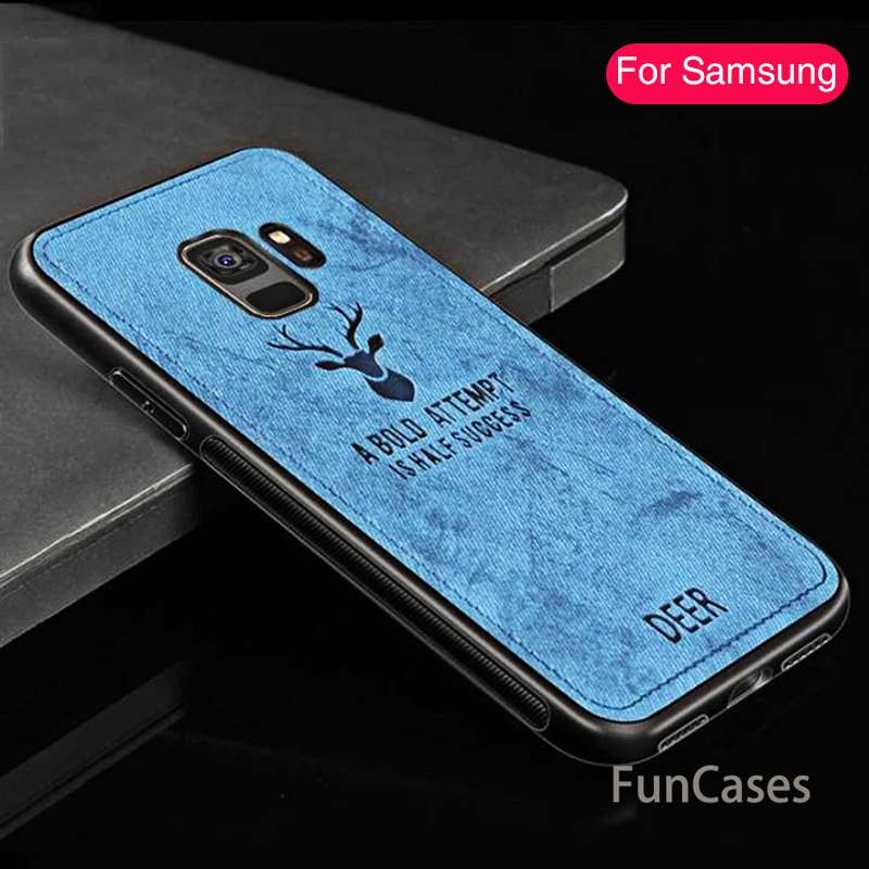 Тканевый чехол для телефона с оленем Samsung J6 J4 Plus 2018 J8 мягкий силиконовый накладка