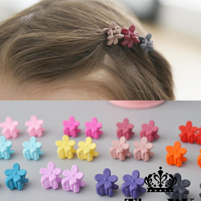 10 pcs New Fashion Baby Girls Small Hair Claw Cute Candy Color flower Hair Jaw Clip Children Hairpin Hair Accessories Wholesale