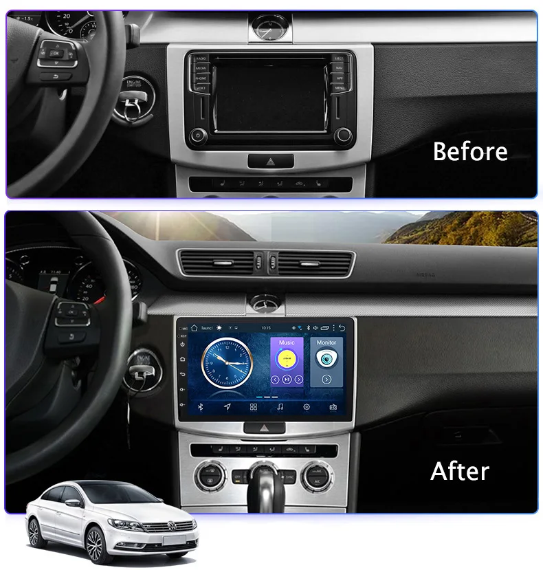 Top 10.1 inch Android 8.1 car gps navigation for Volkswagen magotan CC passat 7 B7 2012-2018 multimedia radio system 3