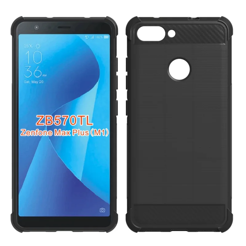 

ZB570TL X018D Cover Hybrid Armor Carbon Fiber Texture Brushed Soft Case For ASUS ZenFone Max Plus M1 ZB570TL X018D Cases