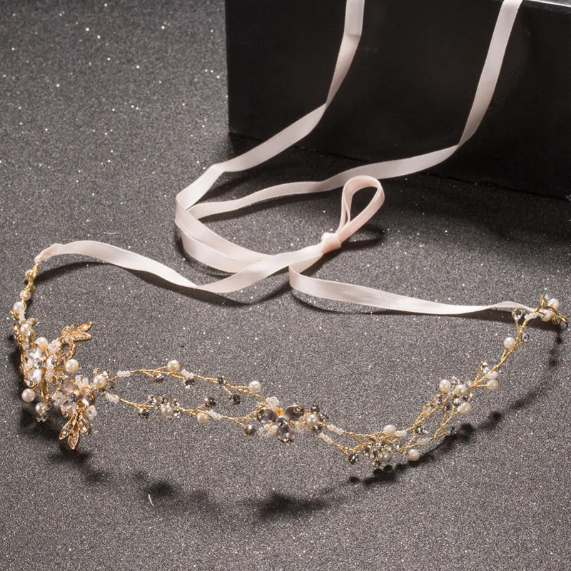 TUANMING Hot Sale Pearl Crystal Handmade Bridal font b Hair b font Accessories Hairpin font b