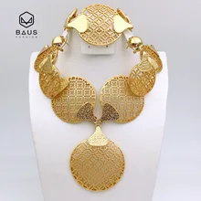 parure bijoux femme Plaque Or dubai 18k gold plated bijoux africain ensemble Ethiopian gold plated Nigerian wedding jewelry set 2018 fashion ethnic boho jewelry set gold color nigerian bridal wedding bijoux african beads jewellery sets parure bijoux femme