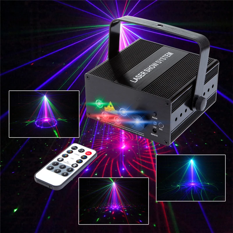 

New 5 Lens 96 Patterns RG RB Laser Projector Stage Lighting Effect Blue LED DJ Disco Bar Show Home Party Professional Xmas Light