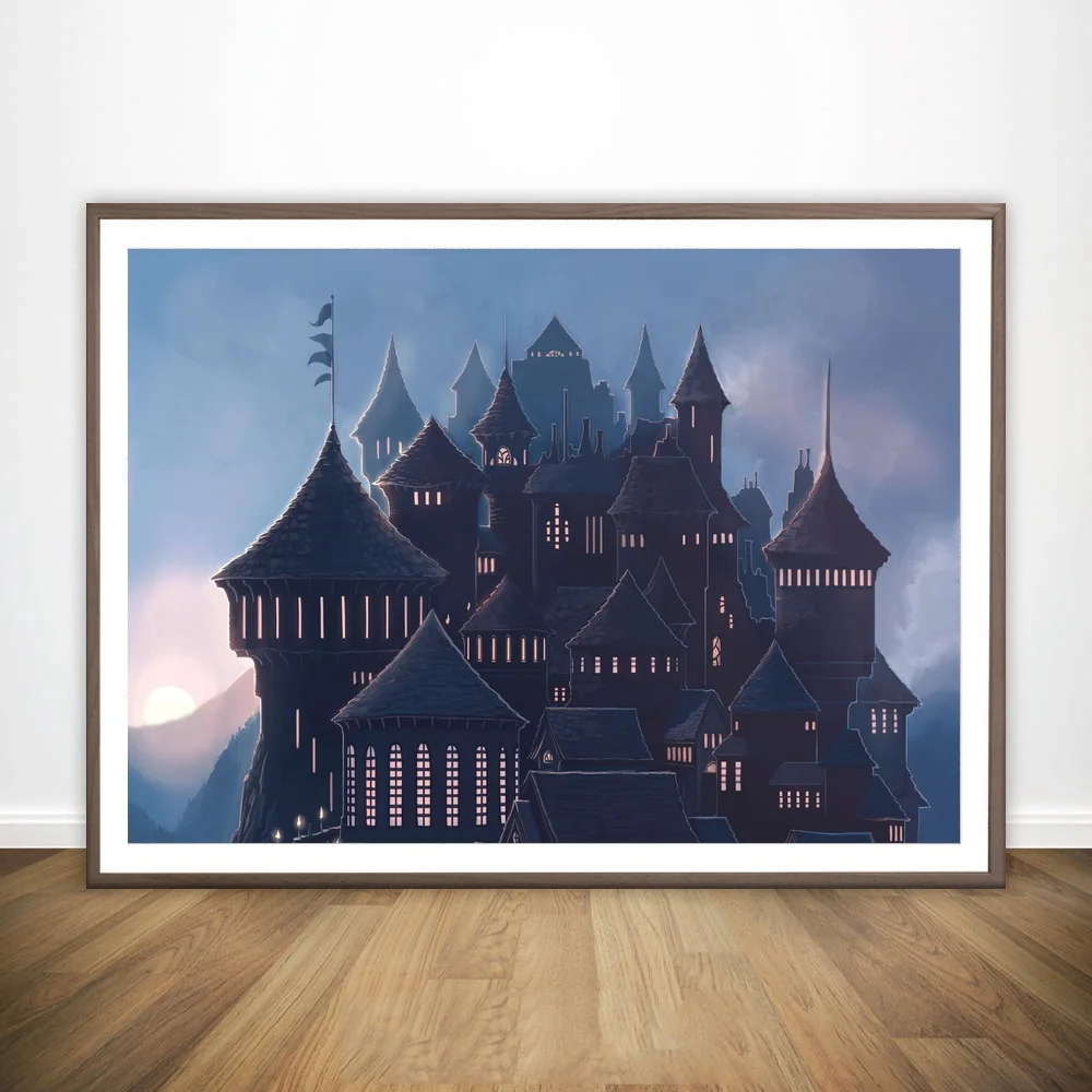 Potter Poster Hogwarts Castle Wall Art Paint Canvas Prints Oil