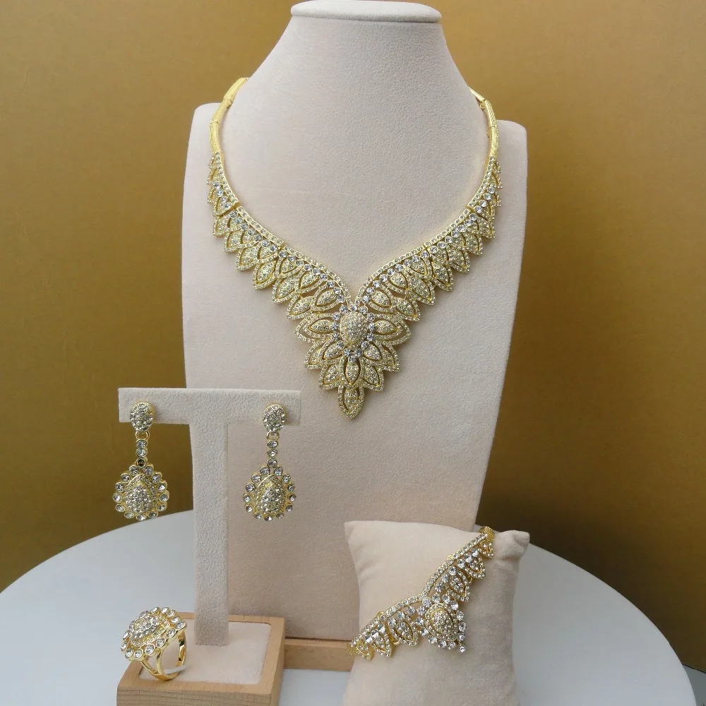 

Yuminglai 2019 Rhinestone Jewelry Set New Fashion Nigerian Ladies Bridal Jewelry Sets Wedding Accessories FHK5780