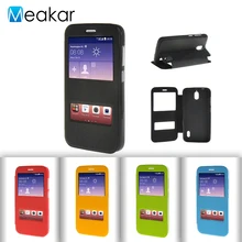 Двойное окно из искусственной кожи 5.0For Huawei Y625 чехол для Huawei Ascend Y625 сотовый телефон Обложка чехол