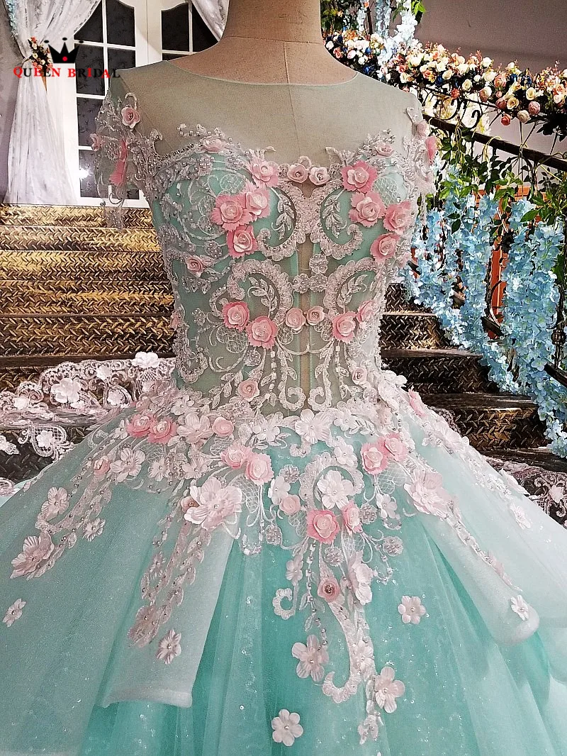 Королевские Свадебные Роскошные вечерние платья, бальное платье с аппликацией 3D цветов, Длинные вечерние платья, платье для выпускного вечера, Robe De Soiree BY14