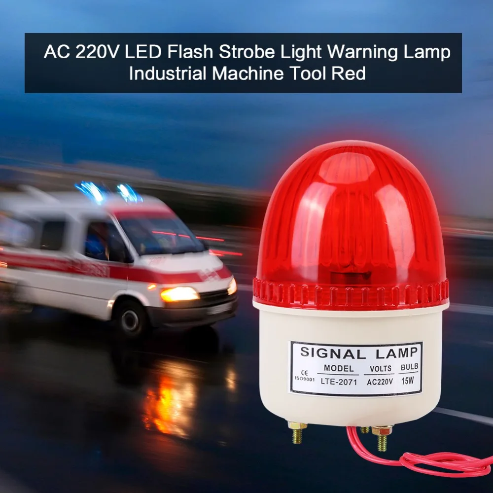 AC В 220 В 15 Вт светодио дный светодиодной вспышкой Strobe Предупреждение лампа промышленного станка красный зеленый синий желтый