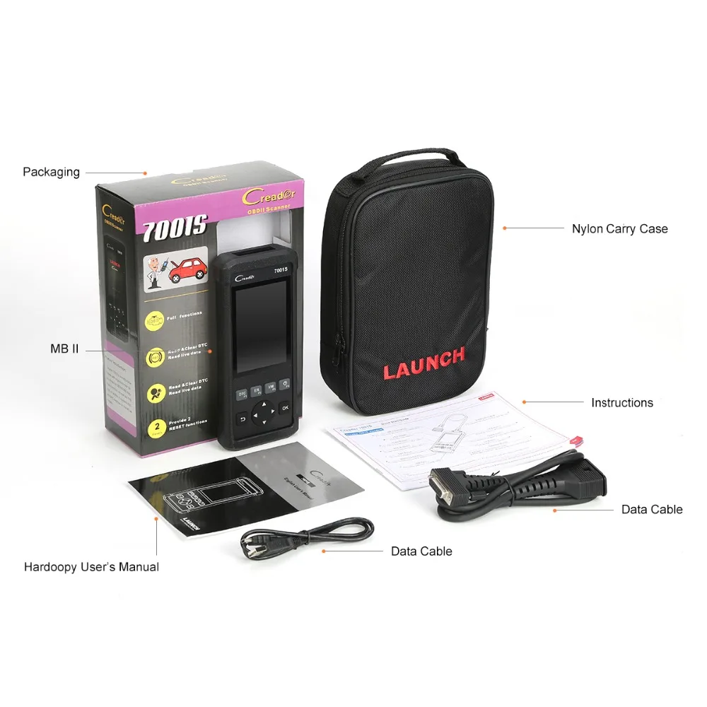 Launch DIY читальный инструмент кодов CReader 8001 полный OBD2 сканер/инструмент
