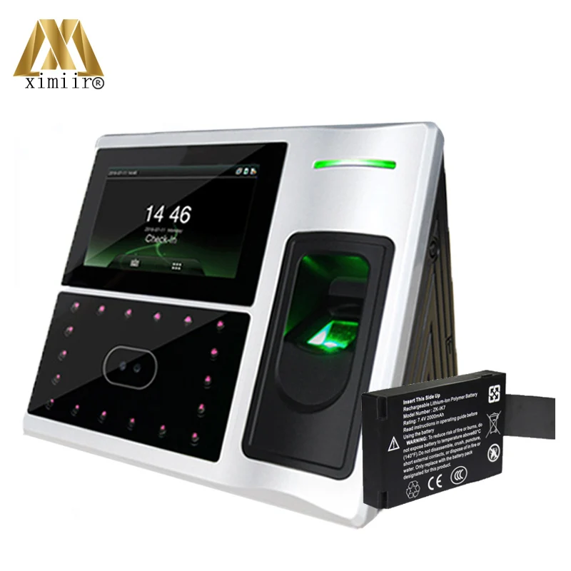 

Iface802 face time attendance with fingerprint reader facial access control system witn back up battery