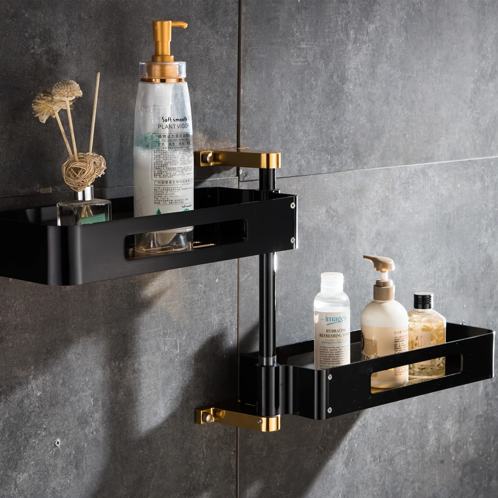 2Luxury Rotate Kitchen Shelves Bathroom Shelves Multi Function 2-3 Tier Bathroom Shelves Cosmetic Shelves Shampoo Towel Rack Mci15