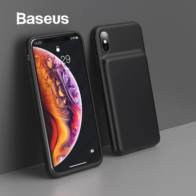 

Baseus Battery Charger Case for iPhone Xs Max XR Xs X Super Thin Skin-friendly Liqiod Silicone External Battery Case