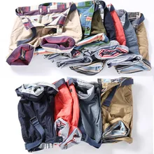 Мужские пляжные шорты Свободные до колена Карманы Мужские брюки мужские повседневные спортивные хлопковые полосатые