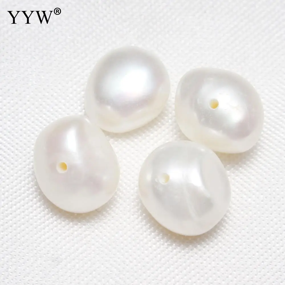 

10PCS Cultured Potato Freshwater Pearl Beads natural white 9-10mm Approx 0.8mm Sold By Bag