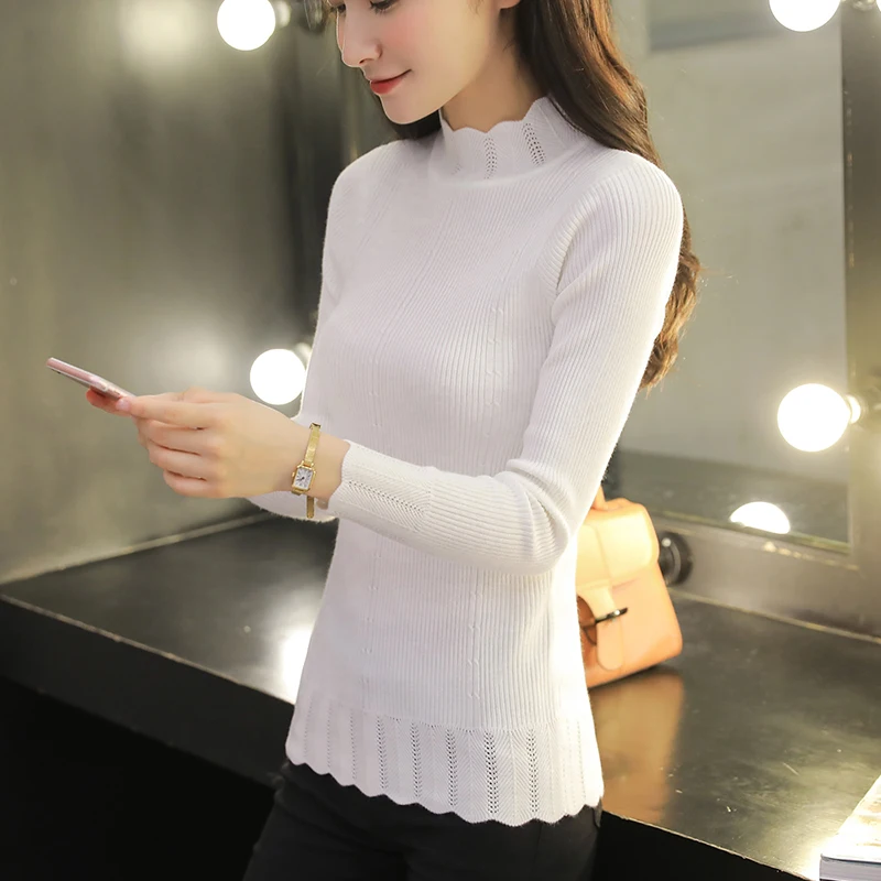 turtlenecks pull women's pullover korean sweaters female winter elastic sweater for women top long sleeve turtleneck | Женская