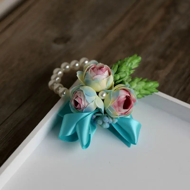 5pieces/lot wedding groom groomsman Boutonniere OR Bridal Hand Wrist Flower artificial flower wedding Corsages Floral flower