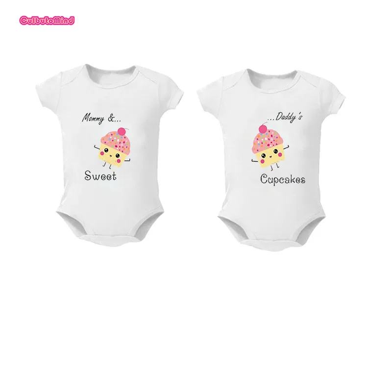 Одежда для малышей; модные летние белые боди для малышей; От 0 до 12 месяцев для близнецов; одежда для маленьких мальчиков и девочек; подарок на первый день рождения для новорожденных - Цвет: cupcake