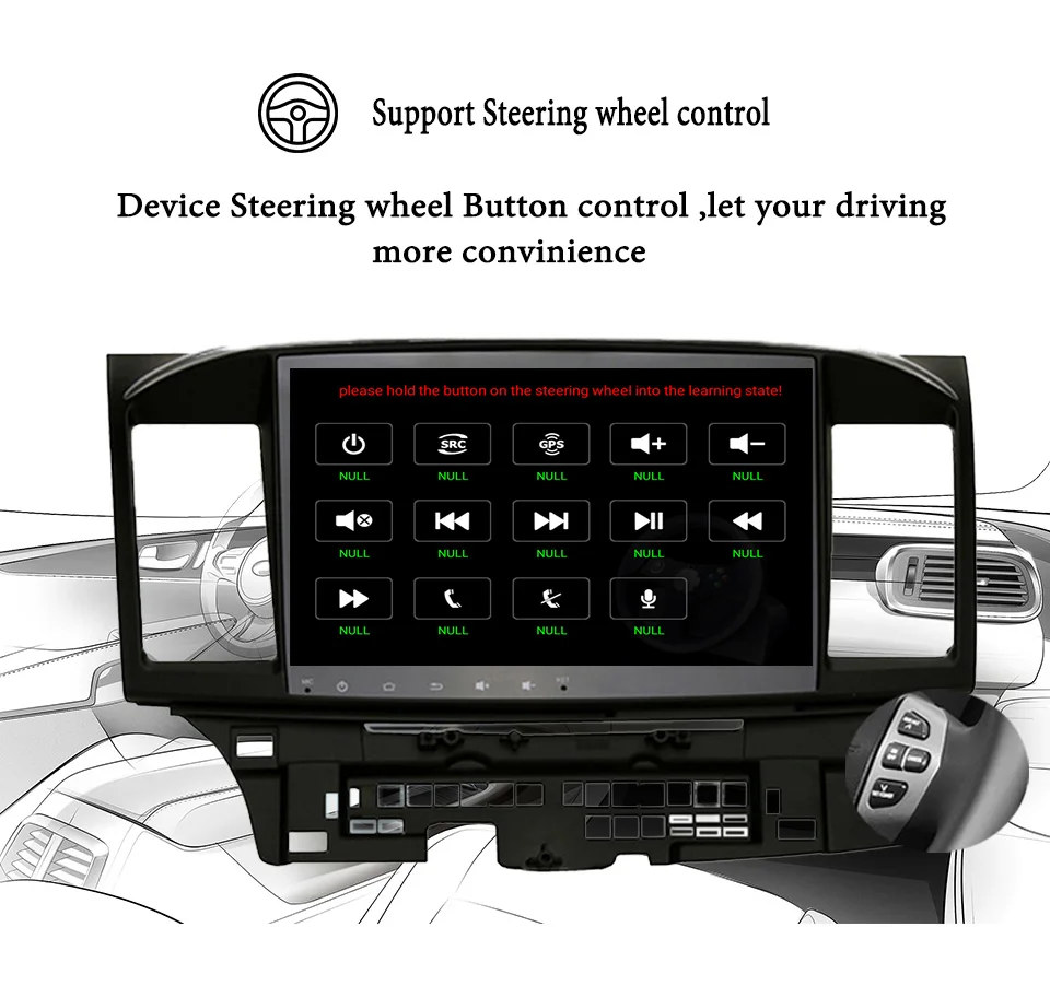 Top For Mitsubishi Lancer 2007 2009 2011 2013 2016 Car gps navigation system tape recorder head unit radio fm video android 9.1 10.1 1