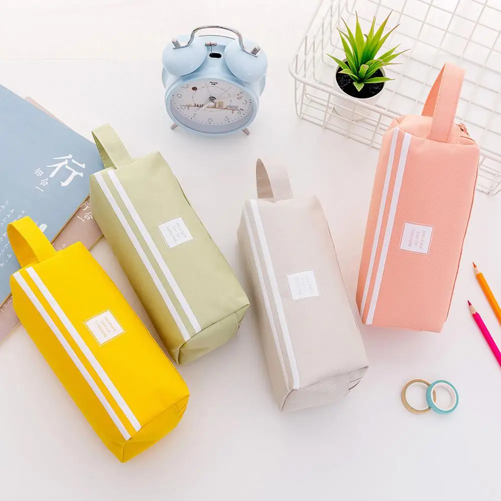 

Adeeing Pencil Bag Multifunction Large Capacity Double Layer Zipper Pencil Case for School Stationery d20