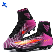 Размеры 35-44, высокие мужские футбольные бутсы FG, Лучшие оригинальные футбольные бутсы, недорогие футбольные бутсы Futsal