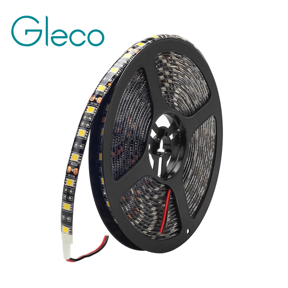 #Best Black FPCB DC12V LED strip 5050 60LED m,5m lot flexible light IP20 IP65 Waterproof LED STRIP RGB, White, Warm white