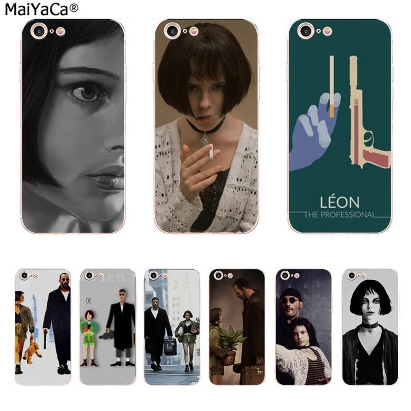 MaiYaCa Leon Mathilda DIY Painted Beautiful Phone Accessories Case for Apple iPhone 8 7 6 6S Plus X 5 5S SE 5C Cellphones
