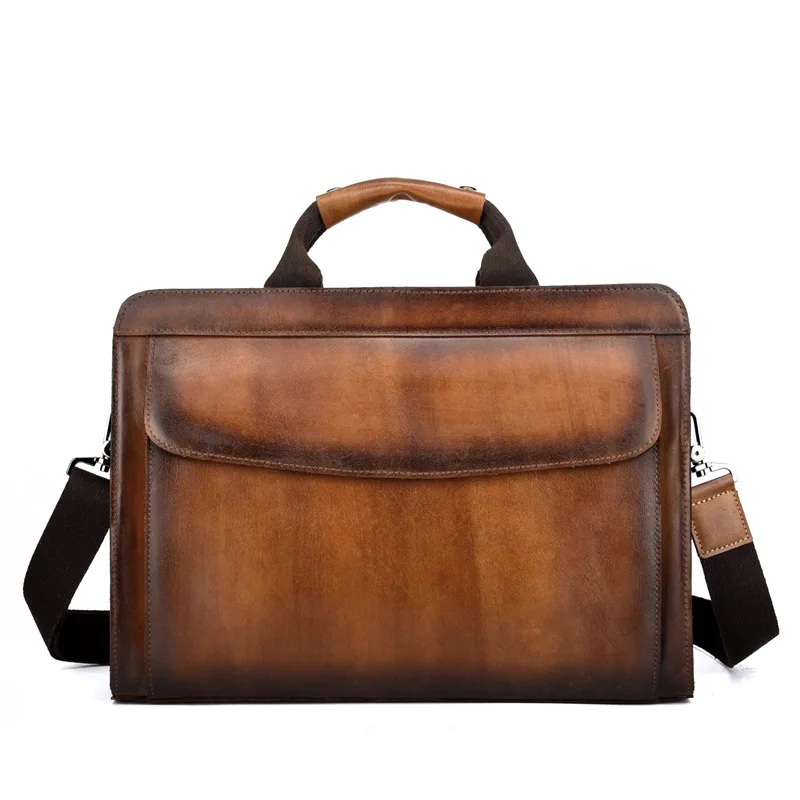 

Vintage Cool Fashion REAL Genuine Leather Men Handbags Perfect Quality Men Briefcases 2020 New
