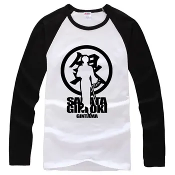 

Fashion T-shirts Pullover Gintama yo ro zu ya Cotton O-Neck Raglan Sleeve Tee Shirts Long Sleeves Slim Casual Bottoming Tops COS