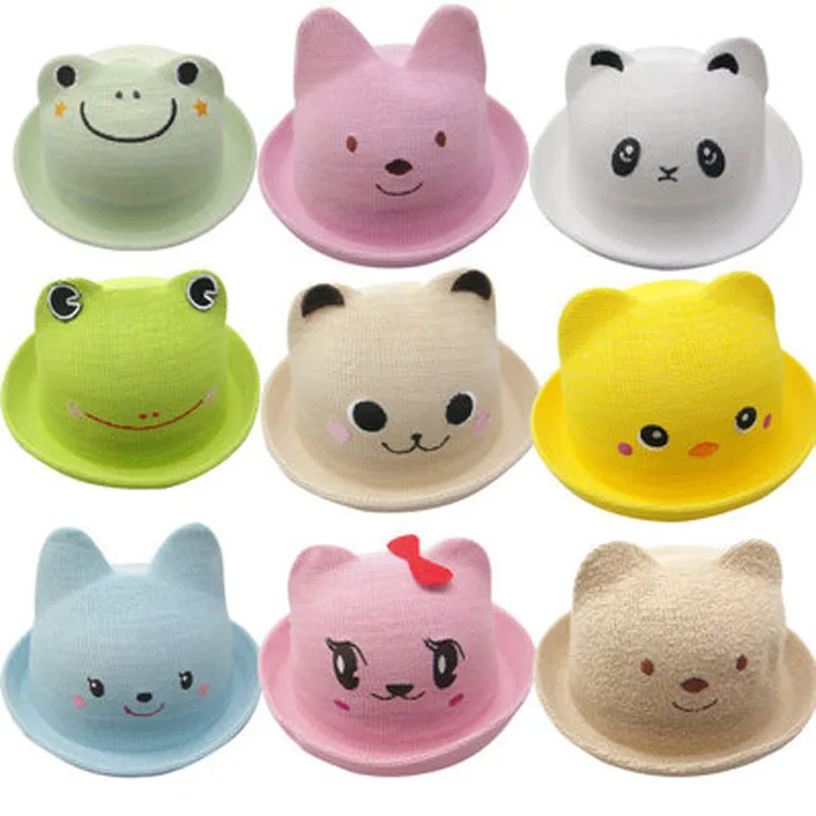 Children bear hat cap animal hats tide fisherman hat cartoon baby basin