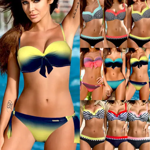 

sexy Women Floral Bikini set push up padded swimwear swimsuit bathing suit Beachwear