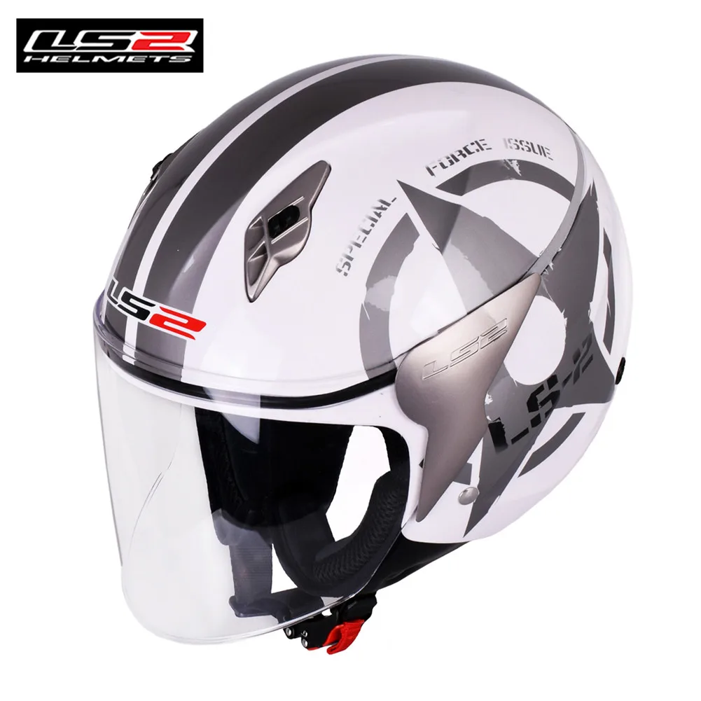 LS2 мотоциклетный шлем 3/4 с открытым лицом Casco Moto Capacetes de Motociclista скутер реактивный шлем мотоциклетный шлем каск - Цвет: White Stars