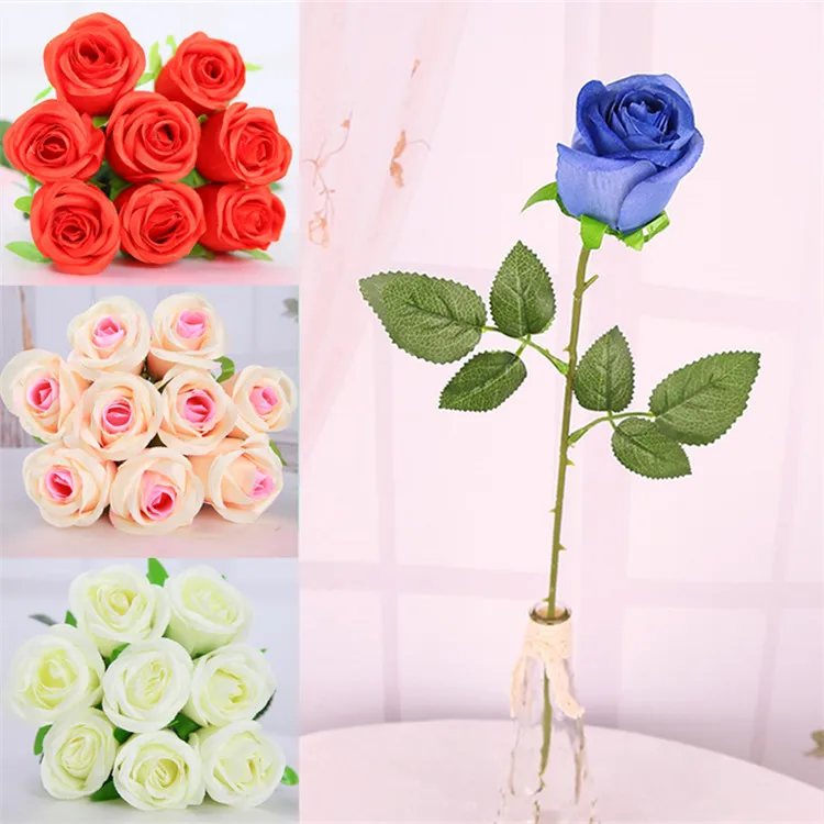 10pcs Real Touch Silk Artificial Rose Flowers Simulation Fake Flower Home Decor