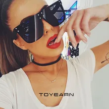 Новинка; модная фирменная дизайнерская обувь; Квадратные Солнцезащитные очки для женщин большой заклепки кадр очки ретро зеркальные солнцезащитные очки с вогнуто-выпуклыми линзами De Soleil Femme UV400