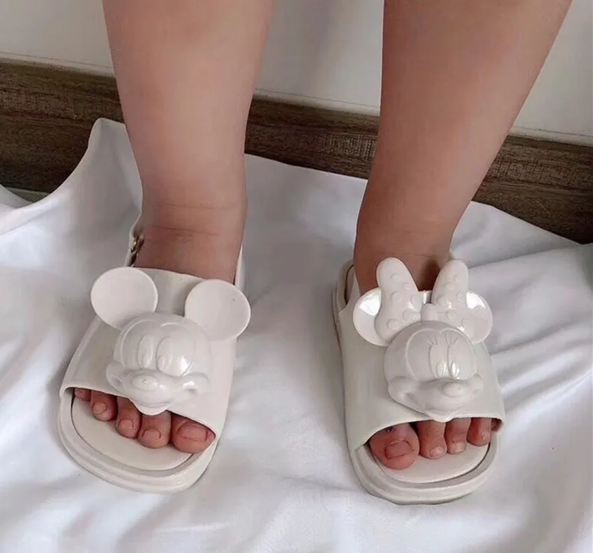 Mini Melissa/Новинка года; бразильские сандалии с объемным изображением головы Микки; прозрачные сандалии для девочек и мальчиков; детские сандалии; милая детская обувь Melissa