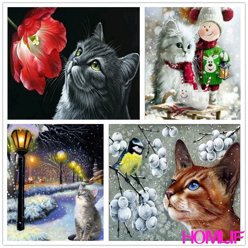 diamond painting Animals Cats embroidery stitch mosaic rhinestones pictures drop shipping | Дом и сад