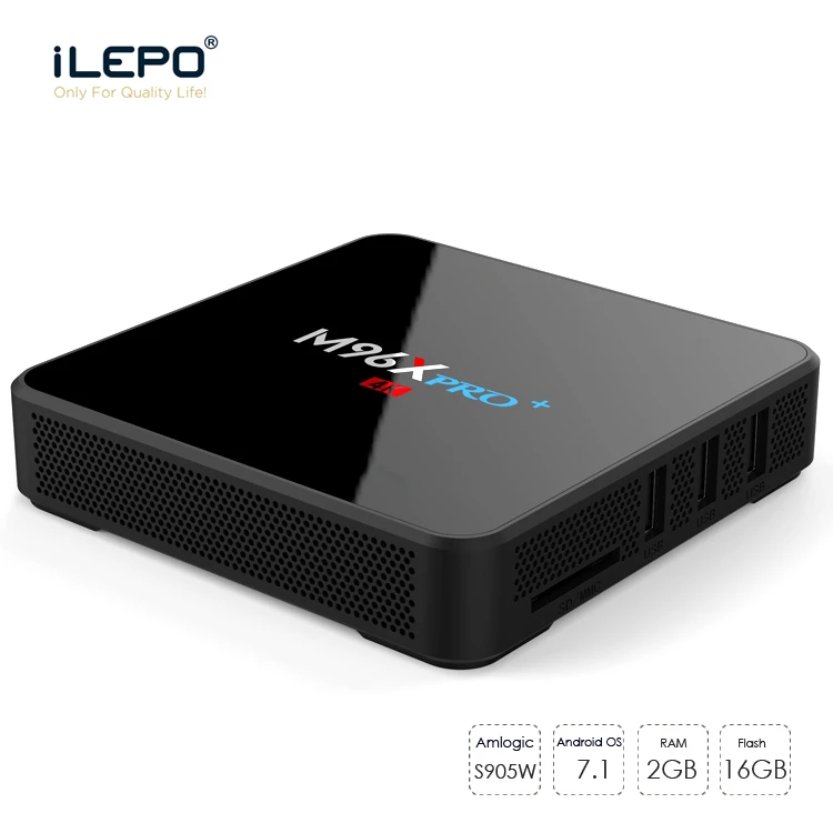 

iLEPO M96X PRO+ Android 7.1.2 Smart TV Box Amlogic S905 Quad Core 2GB 16GB Bluetooth 4.1 2.4GHz 5GHz 4K HD Home Kodi TV Player