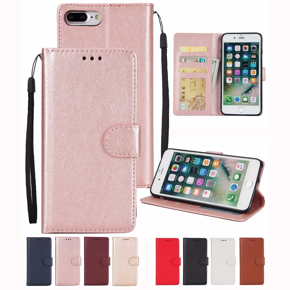 

Hxairt Luxury Flip PU Leather Case For iPhone X 8 7 Plus 6 6s Plus Book Wallet Cover Phone Bags with card pocket and kickstand