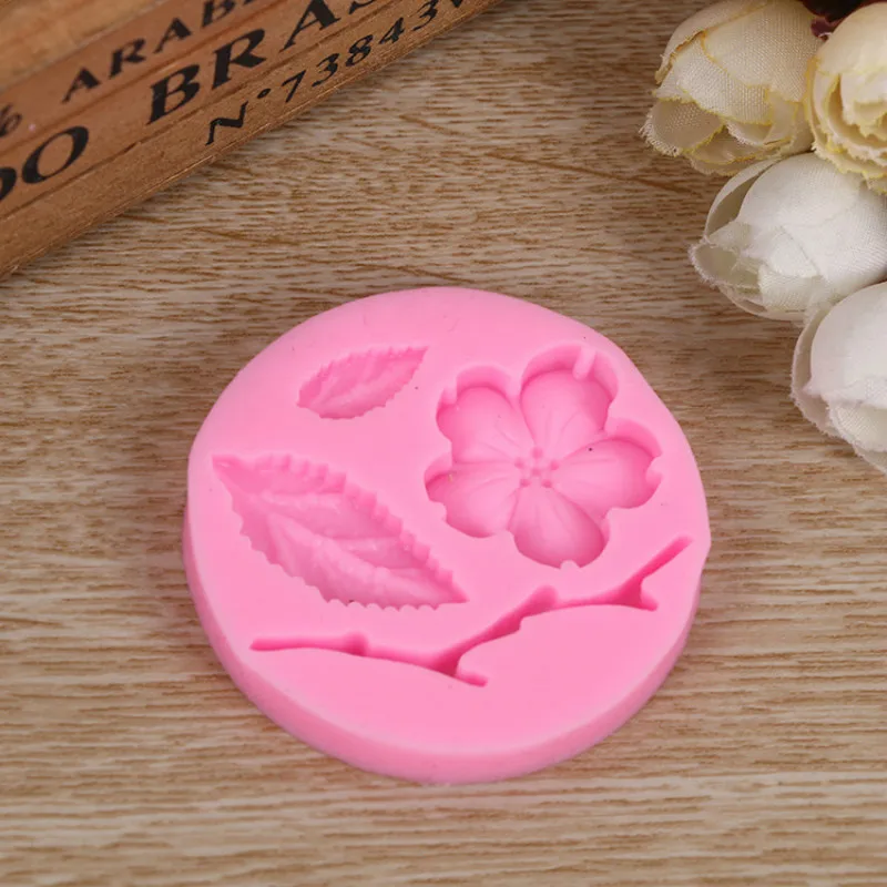 3D Flower Leaves Silicone Fondant Molds Mould For Cake