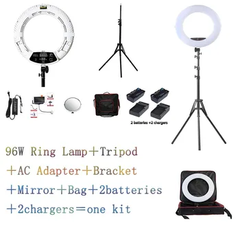 

White FD-480II LED Ring lamp Light Make up Lighting sefie ring lamp set + standing (2M)+ bag + batteries CD50