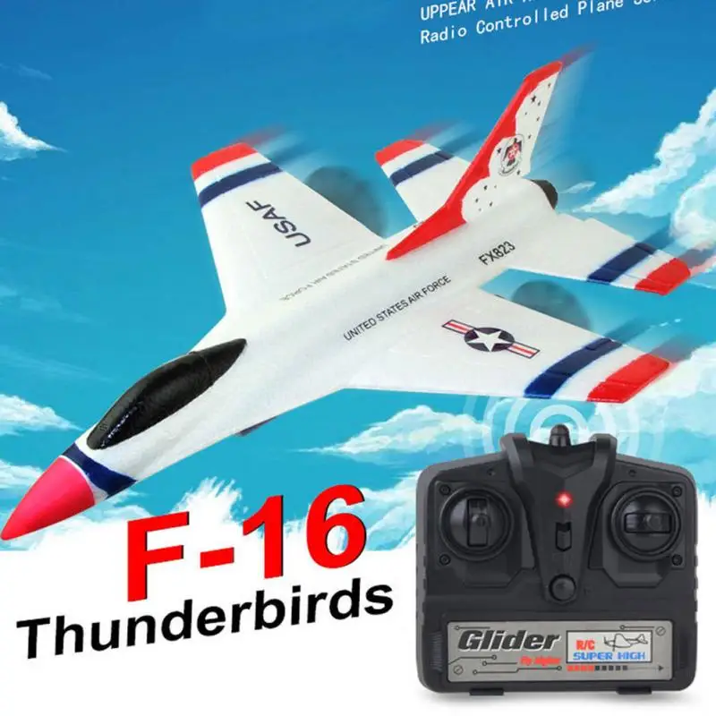 

2018 New Original FOR FX-823 2.4G 2CH F16 Thunderbirds EPP Remote Control RC Glider Airplane