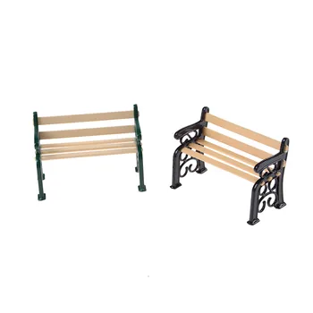 

Garden Furniture Accessories 1pcs 1:12 Wooden Bench Metal Dolls House Miniature