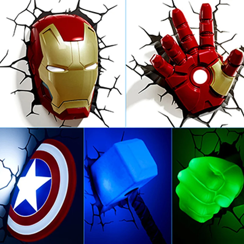 Светодиодный ночник GUXEN avengers 3D Wandleuchte для креативных героев светильник спальни