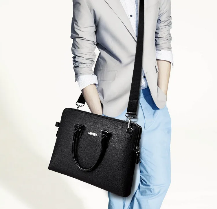 Роскошный мужской портфель из искусственной кожи, мужские деловые сумки, модная мужская сумка-мессенджер, высокое качество, сумка через плечо для компьютера