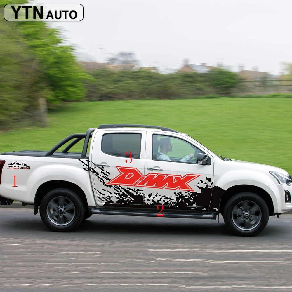 Подходит для Dmax Настраиваемые автомобильные наклейки 6 шт. боковое тело задний