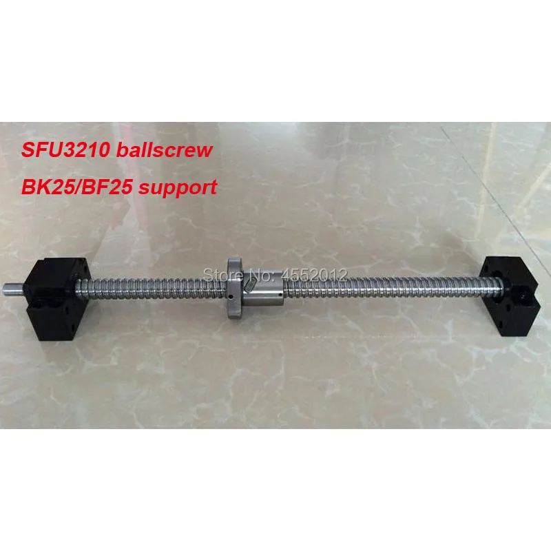 SFU3210 Ballscrew 300 350 400 450 500 550 600 мм с конца обработанные + 3210 Ballnut + BK/BF25 конец поддержка для ЧПУ
