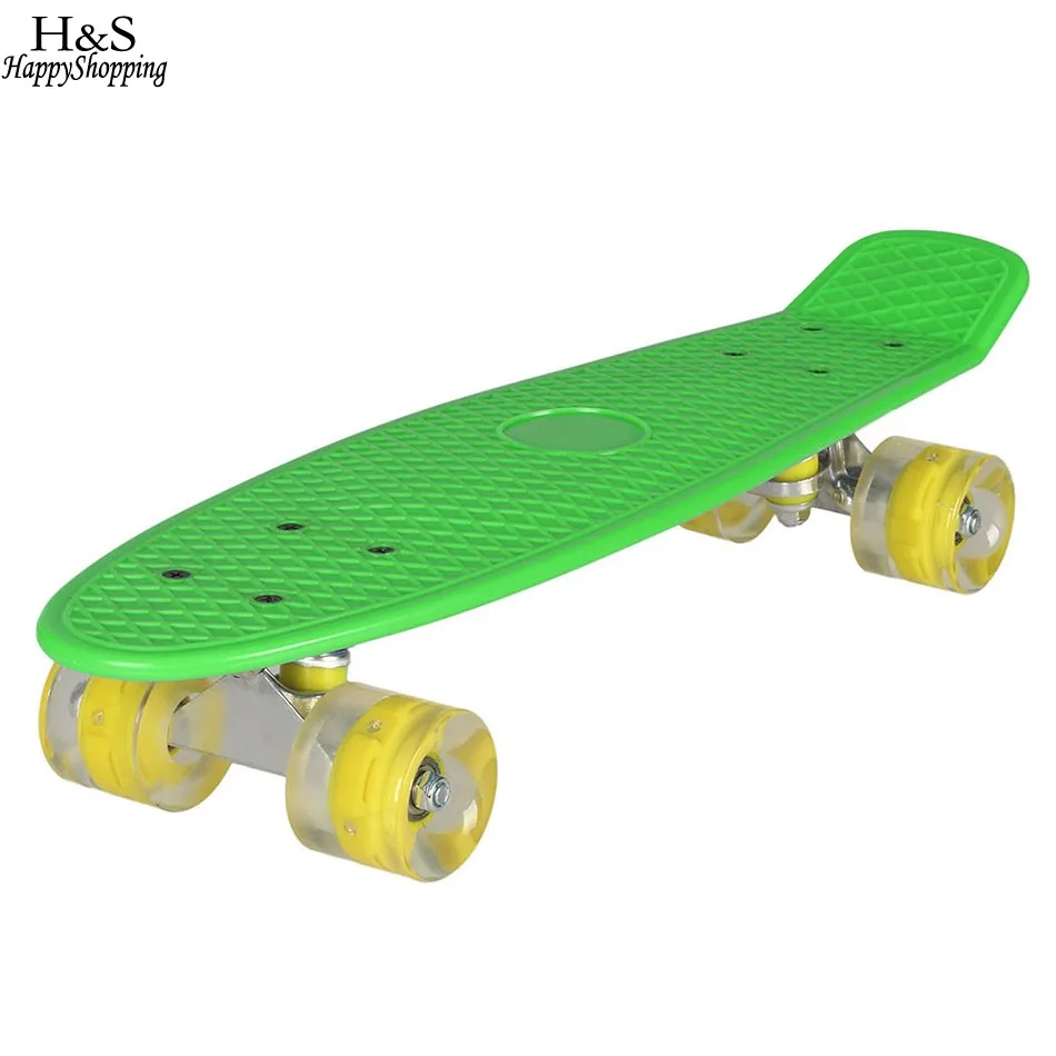 

Ancheer 22 inch Skateboard LED Flashing Light Skate Board Complete Retro Cruiser Longboard Skateboard Adult Children