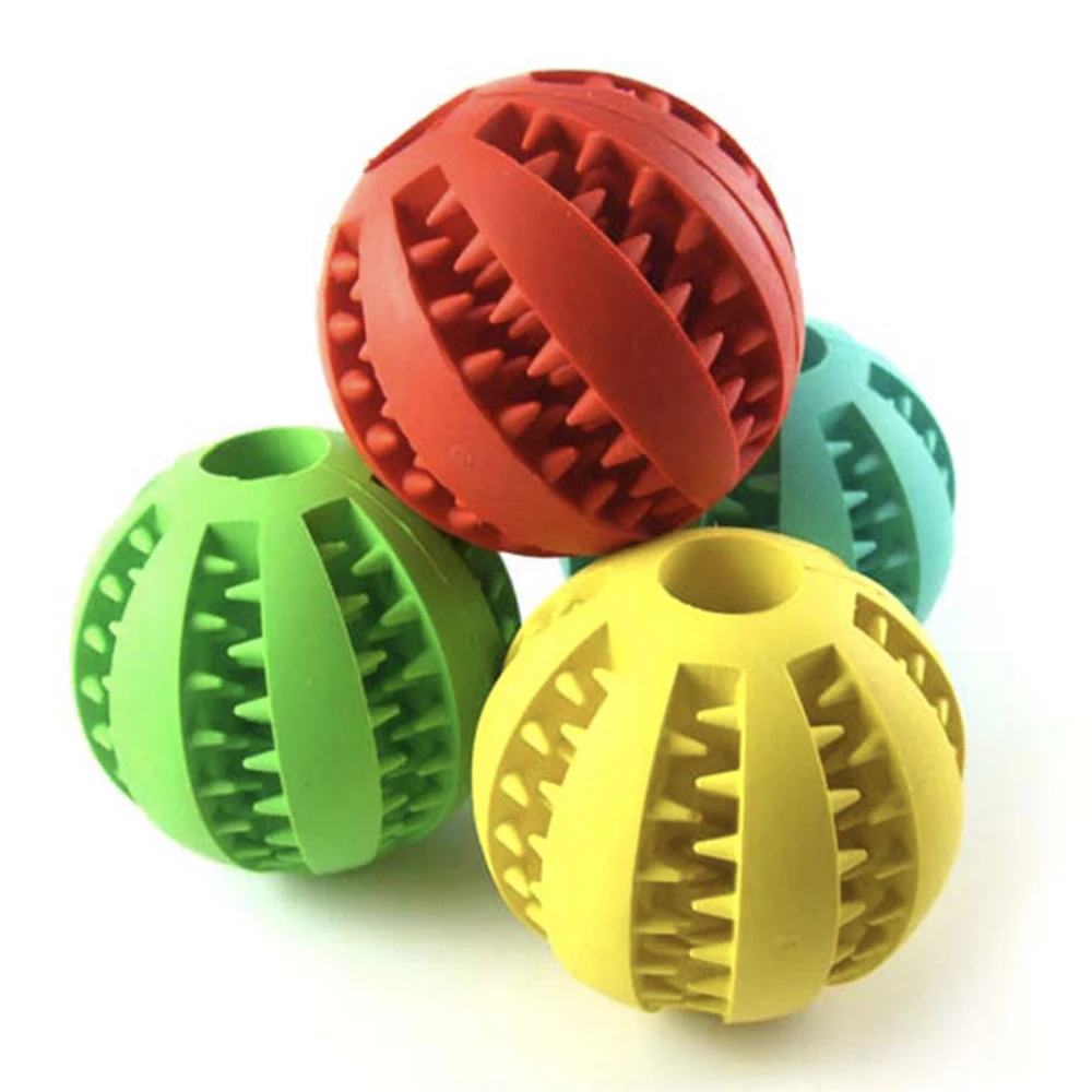 Funny Pet Dog Toys Extra Tough Rubber Ball Toy Interactive Elasticity 