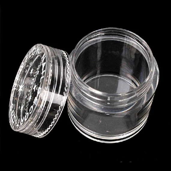 

Wholesale super quality round Clear 100PCS/Lot Empty Plastic Jars Pots For Nail Art Glitter Make Up Cosmetic Bottle 3g or 5g 10g